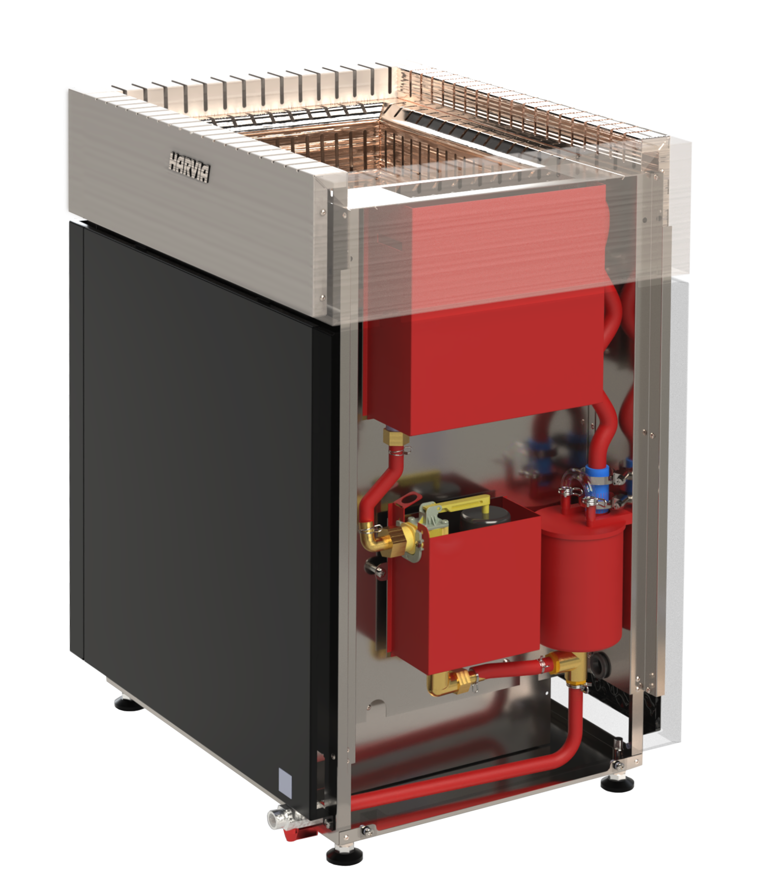 Harvia Qube Combi Komplettset | Bi-O/Combi Elektroofen mit Fenix 110C WIFI Steuerung und 40kg Saunasteine | 9 kW/ 12 kW/ 15 kW